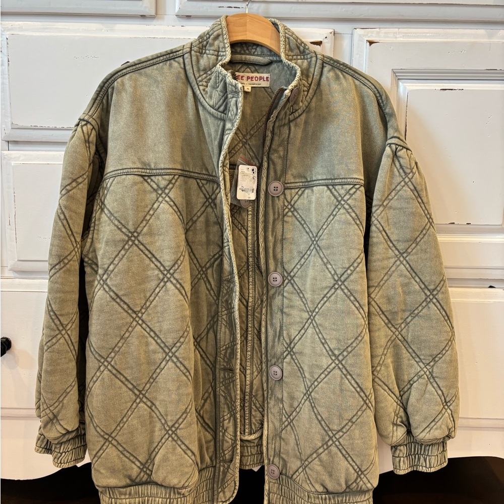 Free People Juno Quilted Oversized Bomber Jacket - Picture 3 of 8